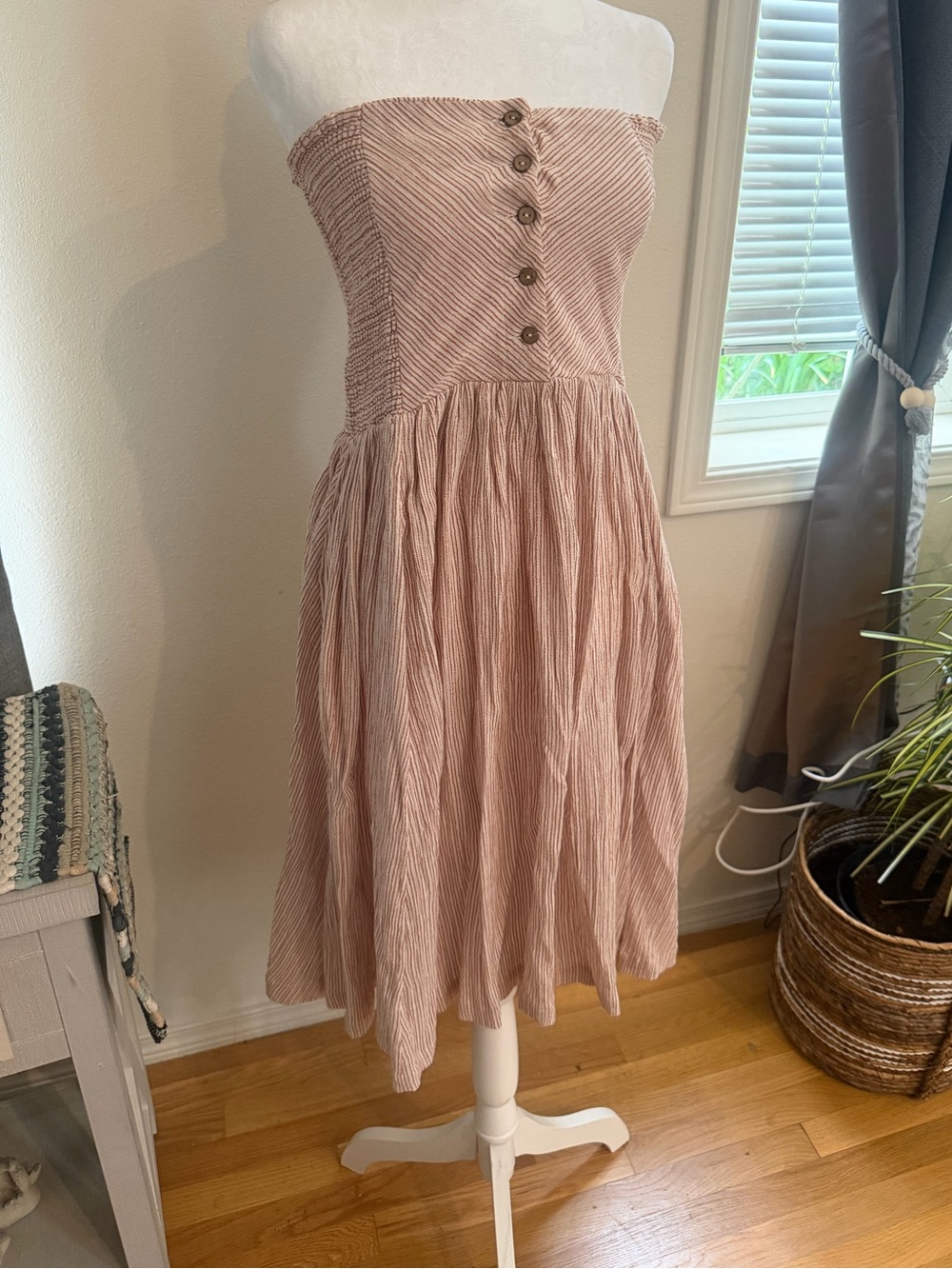 🤍 Free People Ocean Eyes Strapless Midi Dress | Canvas | NWT | Size XS